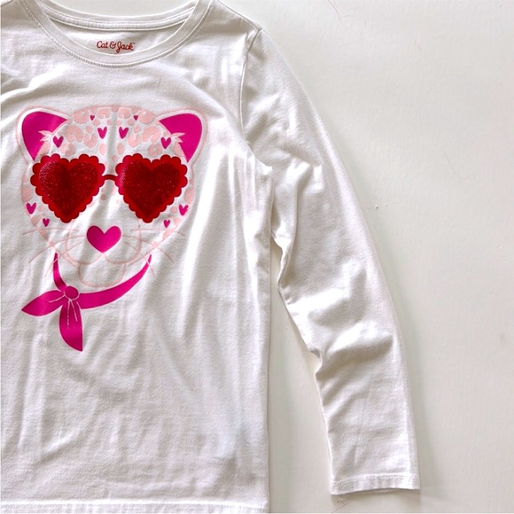 Girls Cat & Jack Valentine Cat Long Sleeve Tee - Picture 3 of 5